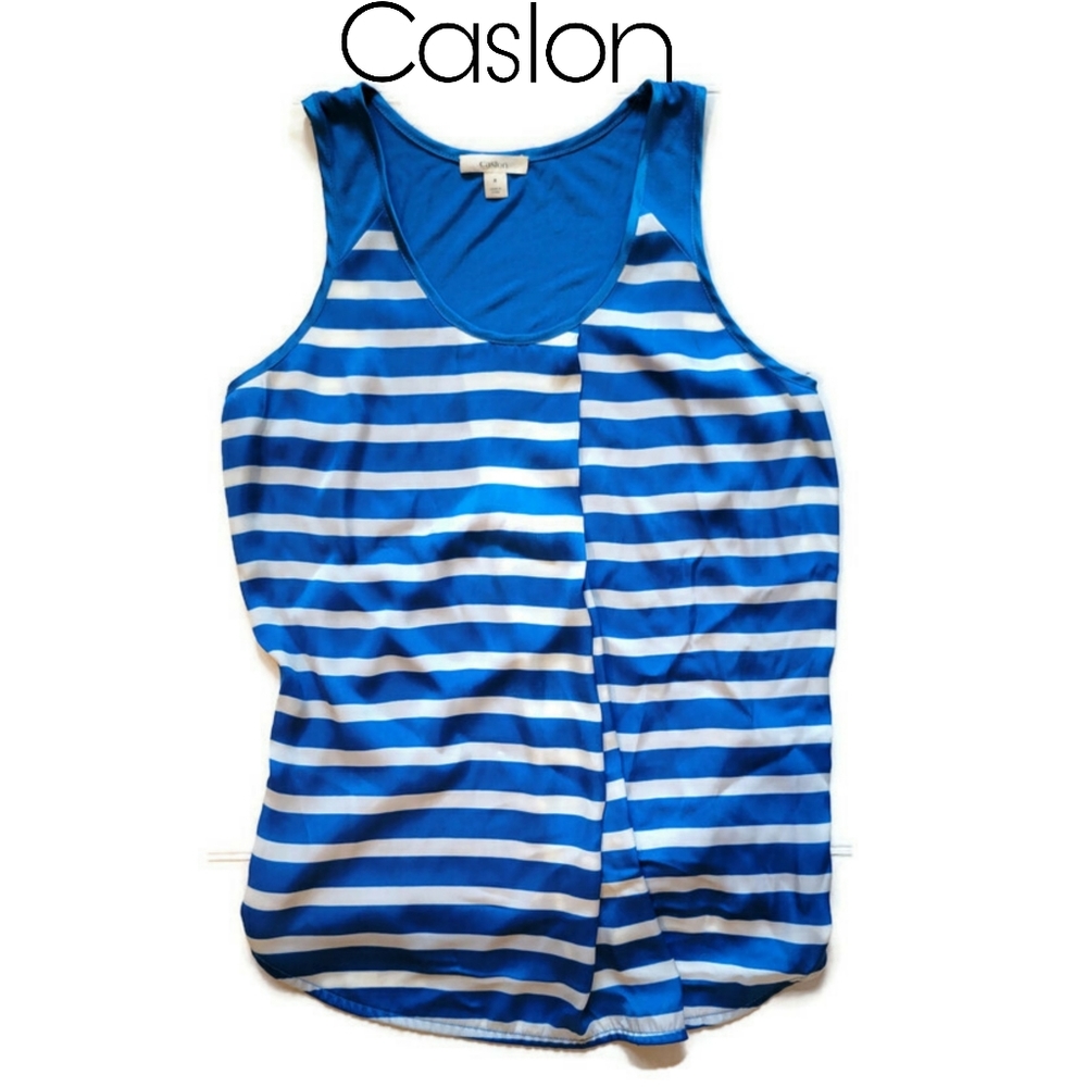 4/$25 🥂 Caslon Blue Striped Tank Top